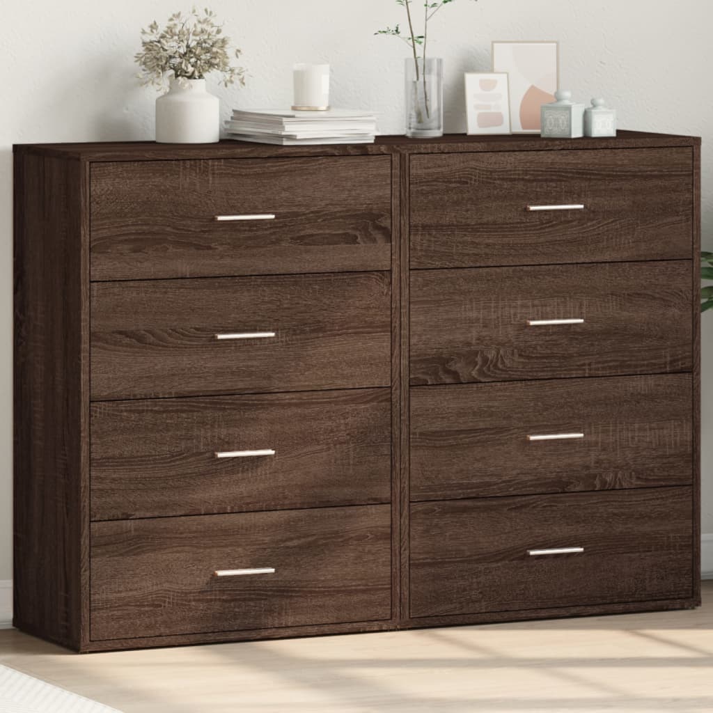 vidaXL Komody 2 ks hnedý dub 60x31x84 cm kompozitné drevo