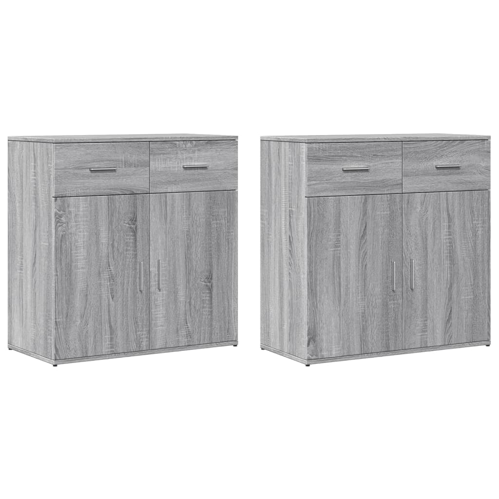 vidaXL Komody 2 ks sivé sonoma 79x38x80 cm kompozitné drevo
