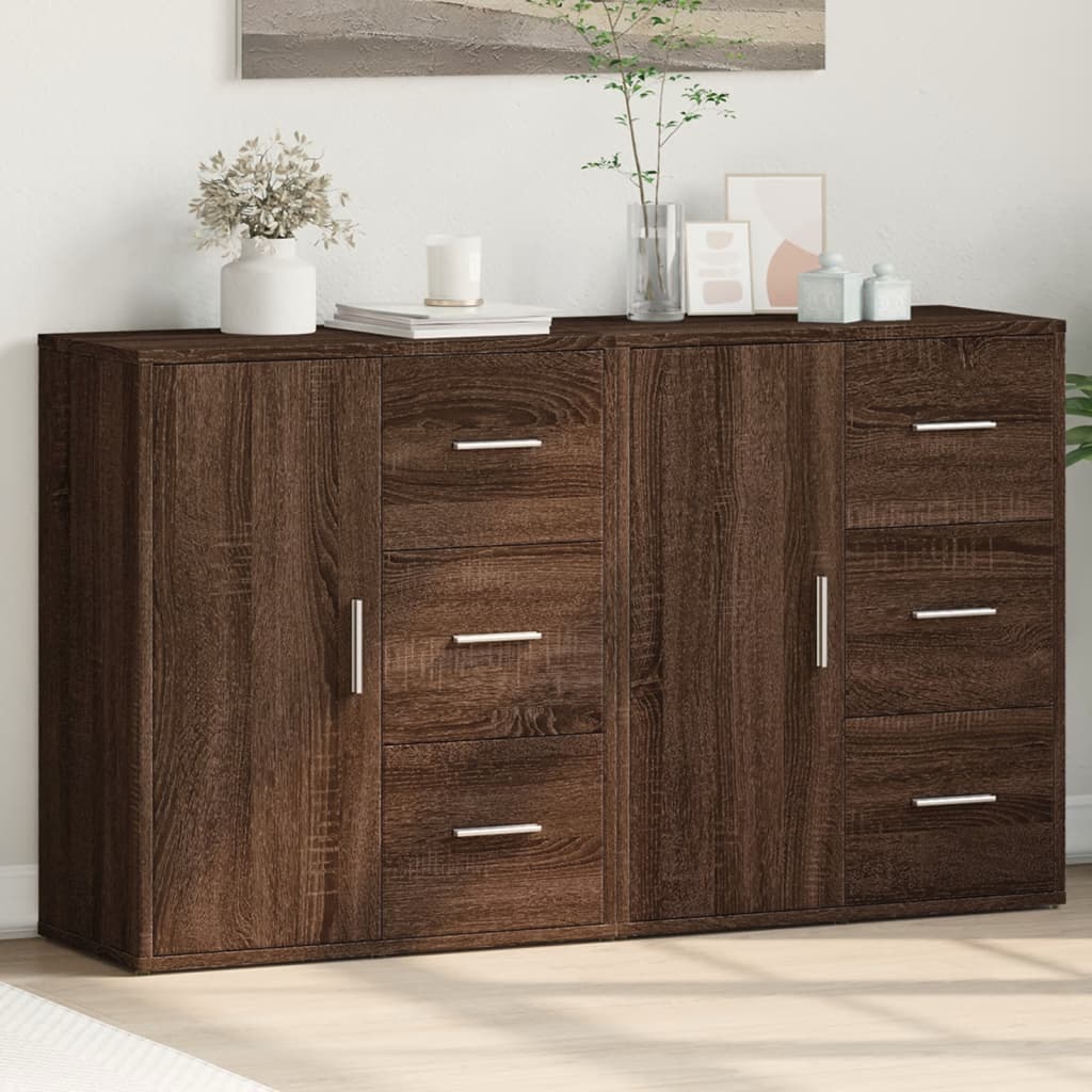 vidaXL Komody 2 ks hnedý dub 60x31x70 cm kompozitné drevo