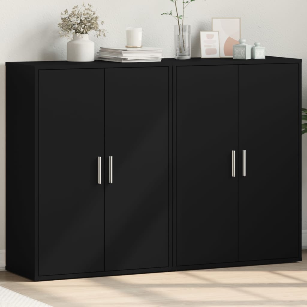 vidaXL Komody 2 ks čierne 60x31x84 cm kompozitné drevo