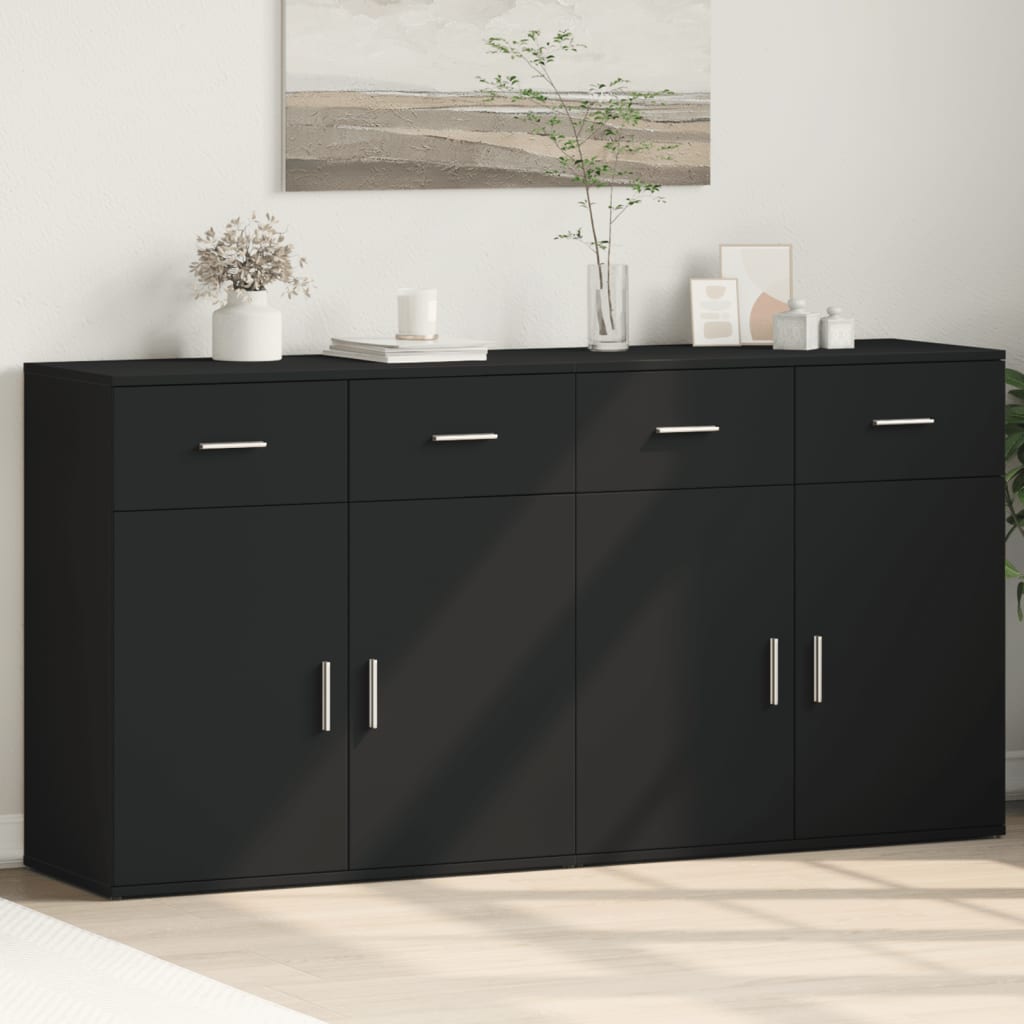 vidaXL Komody 2 ks čierne 79x38x80 cm kompozitné drevo
