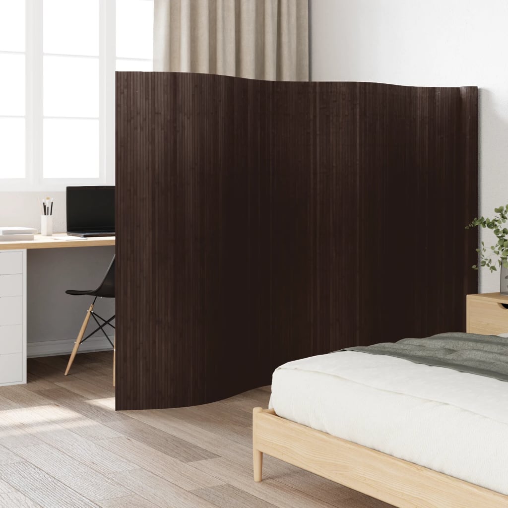 vidaXL Paraván tmavohnedý 165x600 cm bambus