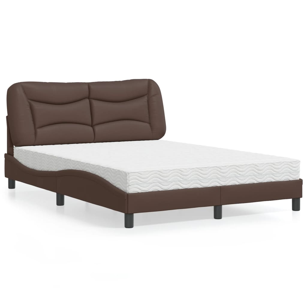 vidaXL Posteľ s matracom hnedá 120x200 cm umelá koža