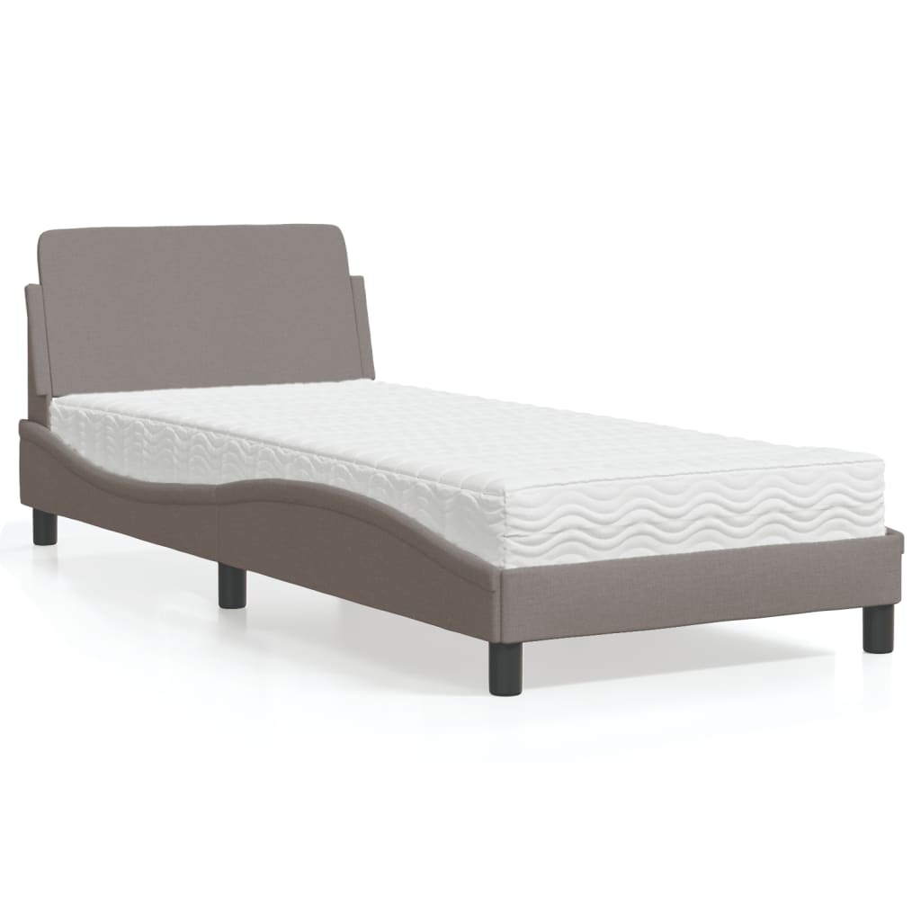 vidaXL Posteľ s matracom sivohnedá 90x200 cm látka