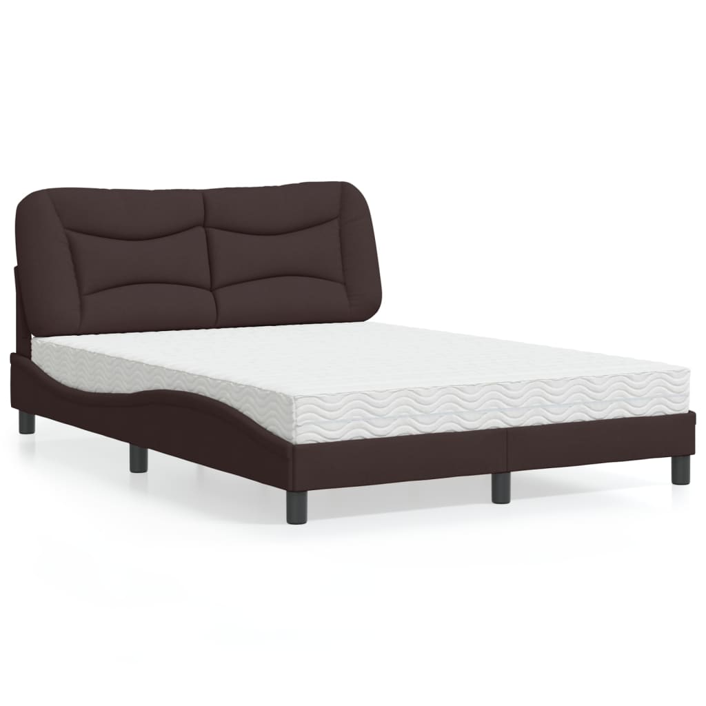 vidaXL Posteľ s matracom tmavohnedá 120x200 cm látka