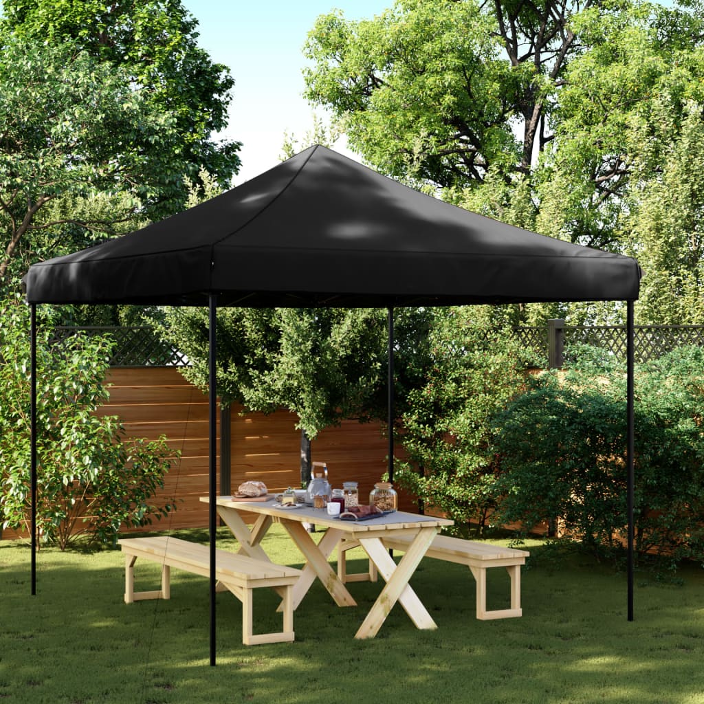 vidaXL Skladací pop-up párty stan čierny 292x292x315 cm