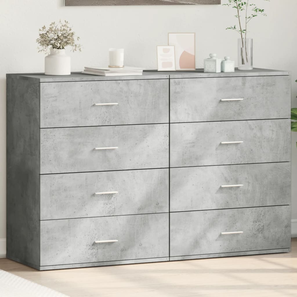 vidaXL Komody 2 ks betónovo sivé 60x39x80 cm kompozitné drevo