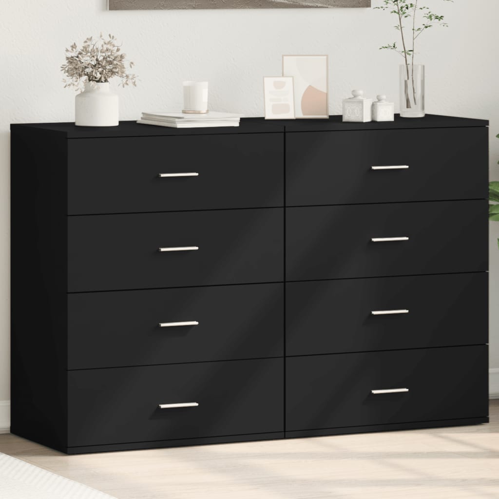 vidaXL Komody 2 ks čierne 60x39x80 cm kompozitné drevo