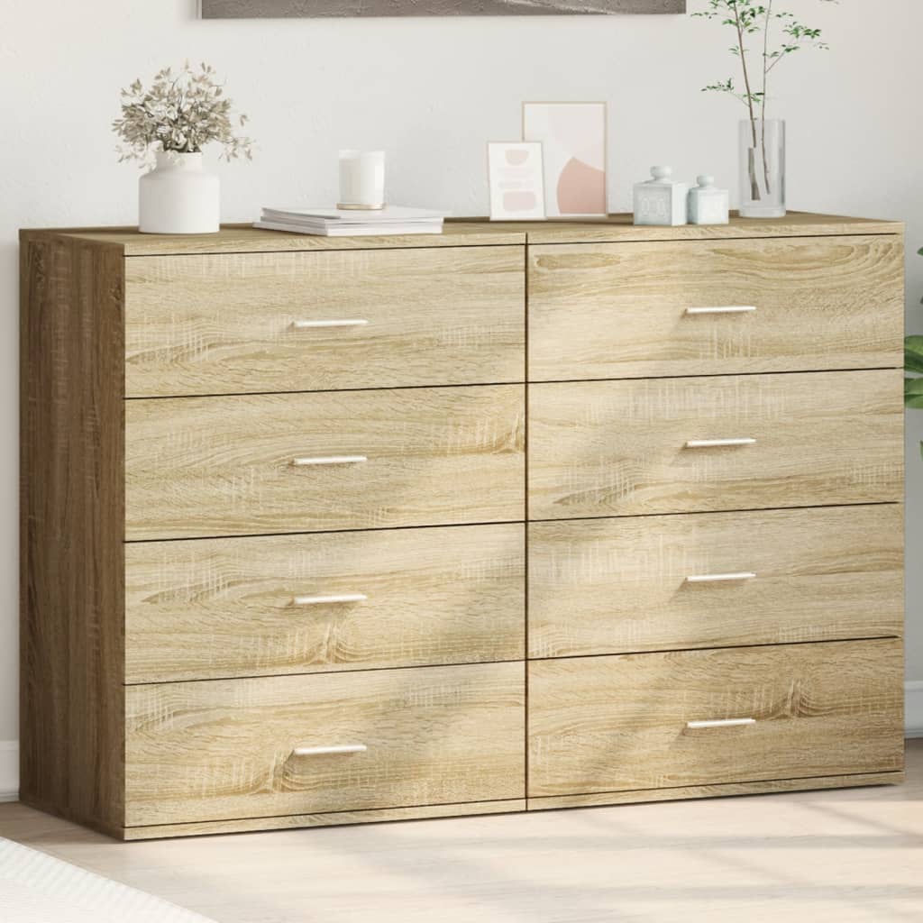 vidaXL Komody 2 ks dub sonoma 60x39x80 cm kompozitné drevo