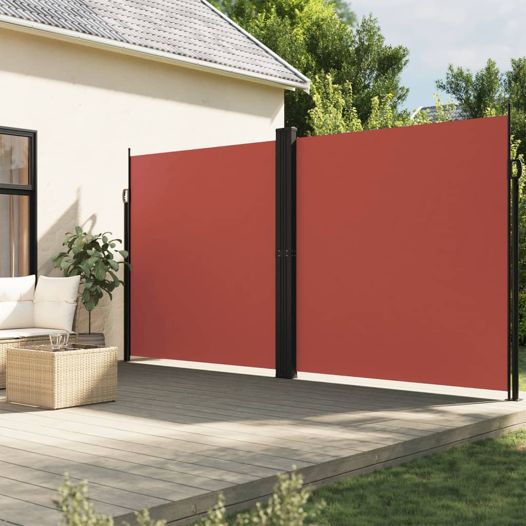 vidaXL Zaťahovacia bočná markíza, tehlová 220x600 cm