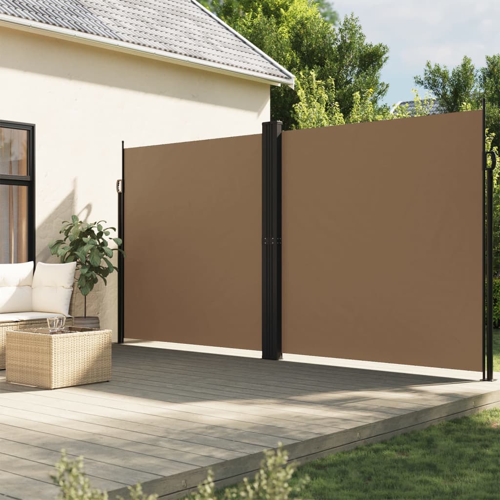 vidaXL Zaťahovacia bočná markíza, sivohnedá 200x1200 cm