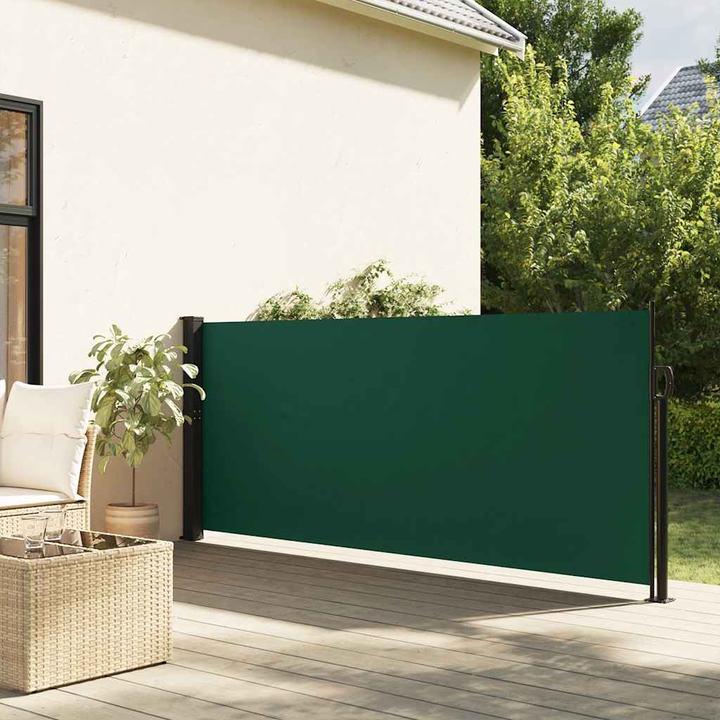 vidaXL Zaťahovacia bočná markíza, tmavozelená 100x300 cm