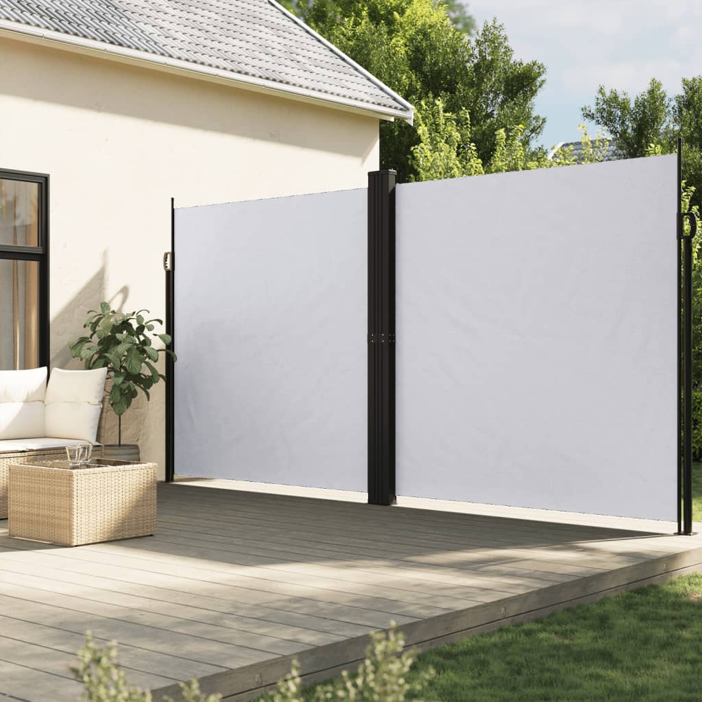 vidaXL Zaťahovacia bočná markíza, biela 200x600 cm
