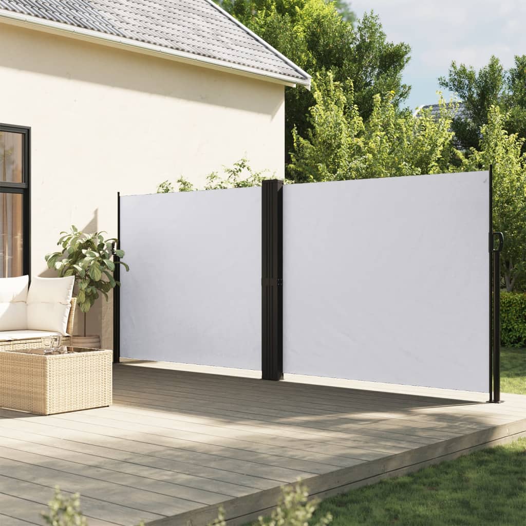 vidaXL Zaťahovacia bočná markíza, biela 160x600 cm