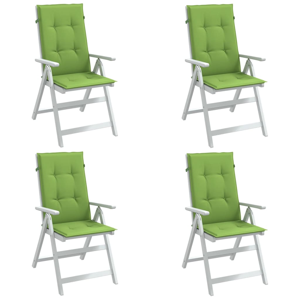 vidaXL Vankúše na stoličky 4 ks zelená melanž 120x50x4 cm látka