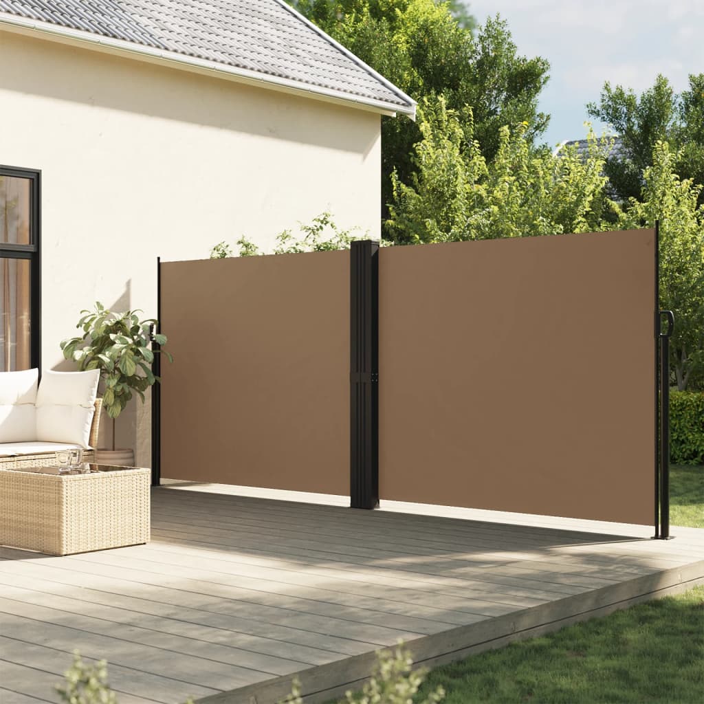 vidaXL Zaťahovacia bočná markíza, sivohnedá 160x600 cm