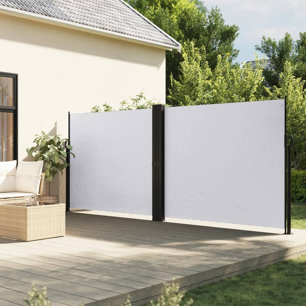 vidaXL Zaťahovacia bočná markíza, biela 160x1000 cm