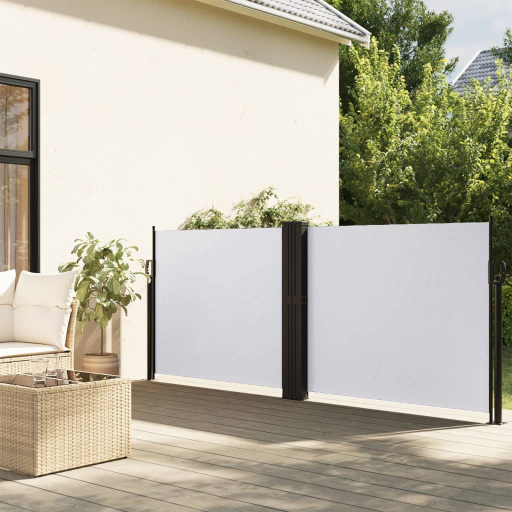 vidaXL Zaťahovacia bočná markíza, biela 120x1200 cm