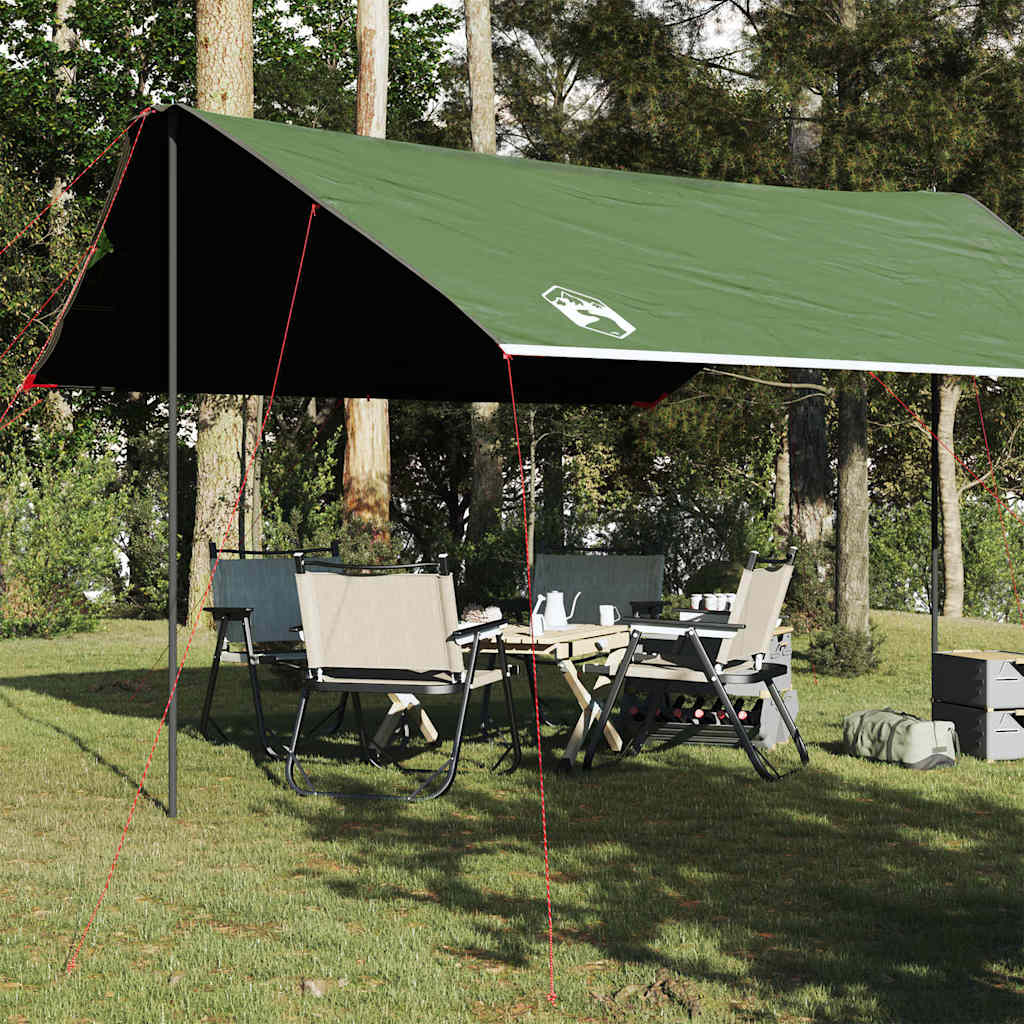 vidaXL Kempingová plachta zelená 460x305x210 cm vodotesná