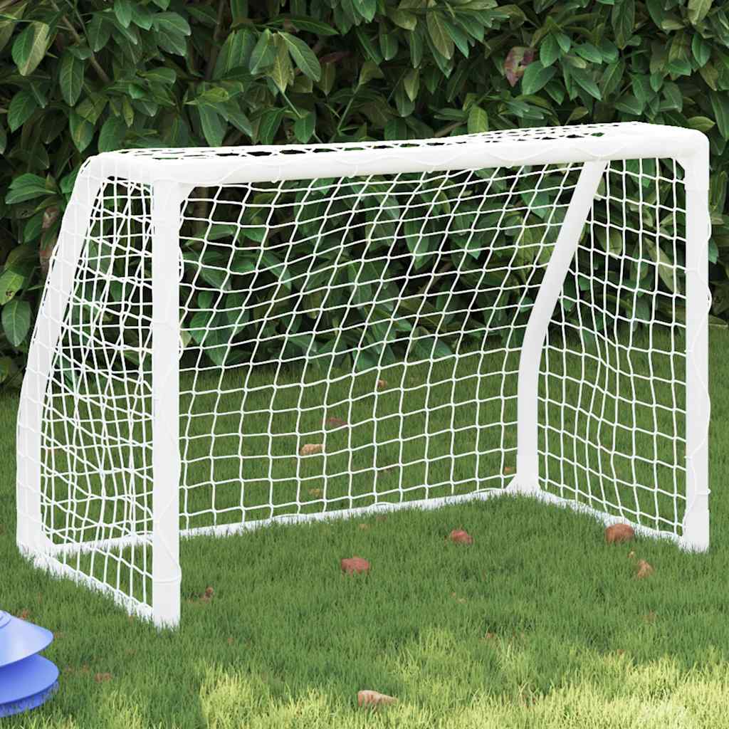 vidaXL Detské futbalové bránky 2 ks s loptou biele 64x35x48 cm kovové