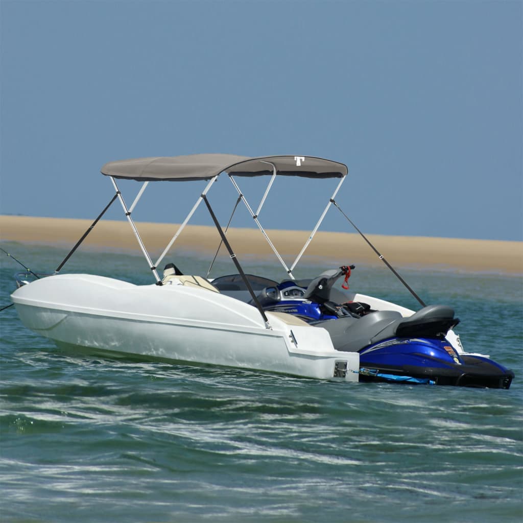 vidaXL Strieška Bimini s 3 oblúkmi a sieť. stenami 183x(170-182)x137cm