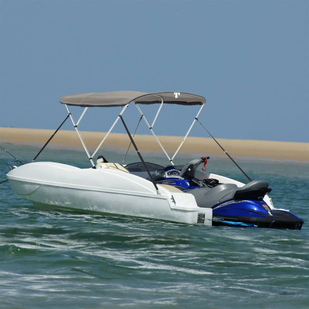 vidaXL Strieška Bimini s 3 oblúkmi a sieť. stenami 183x(185-198)x137cm