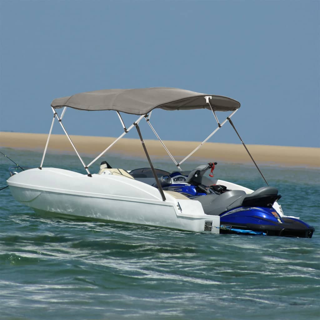 vidaXL Strieška Bimini s 4 oblúkmi a stenami 243x(230-244)x137 cm