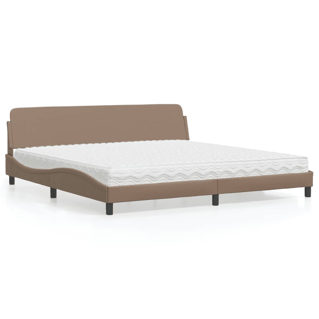 vidaXL Posteľ s matracom kapučínová 200x200 cm umelá koža