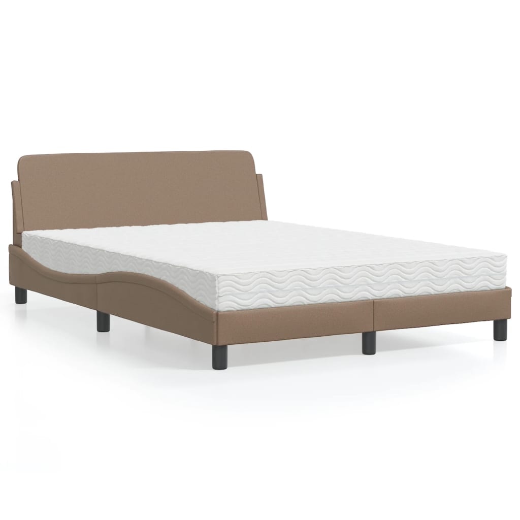 vidaXL Posteľ s matracom kapučínová 120x200 cm umelá koža