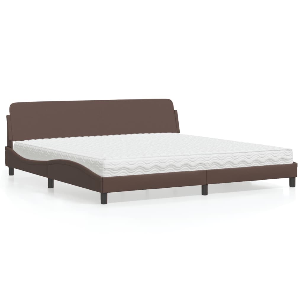 vidaXL Posteľ s matracom hnedá 200x200 cm umelá koža