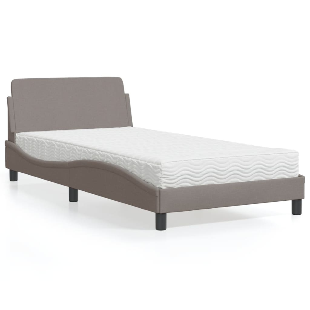 vidaXL Posteľ s matracom sivohnedá 100x200 cm látka