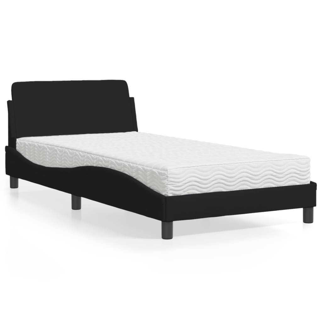 vidaXL Posteľ s matracom čierna 100x200 cm látka