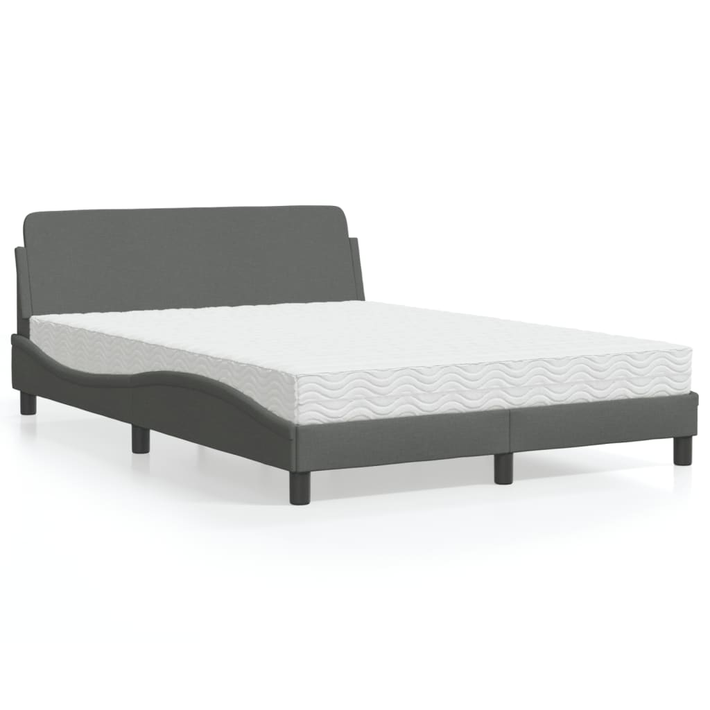 vidaXL Posteľ s matracom tmavosivá 120x200 cm látka