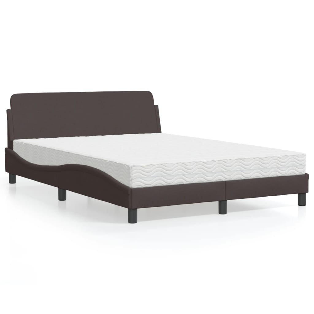 vidaXL Posteľ s matracom tmavohnedá 120x200 cm látka