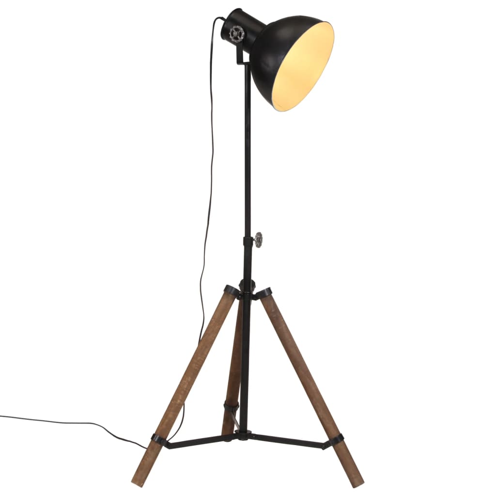 vidaXL Podlahová lampa 25 W čierna 75x75x90-150 cm E27