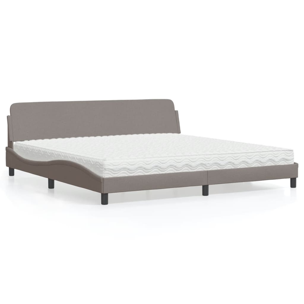 vidaXL Posteľ s matracom sivohnedá 200x200 cm látka