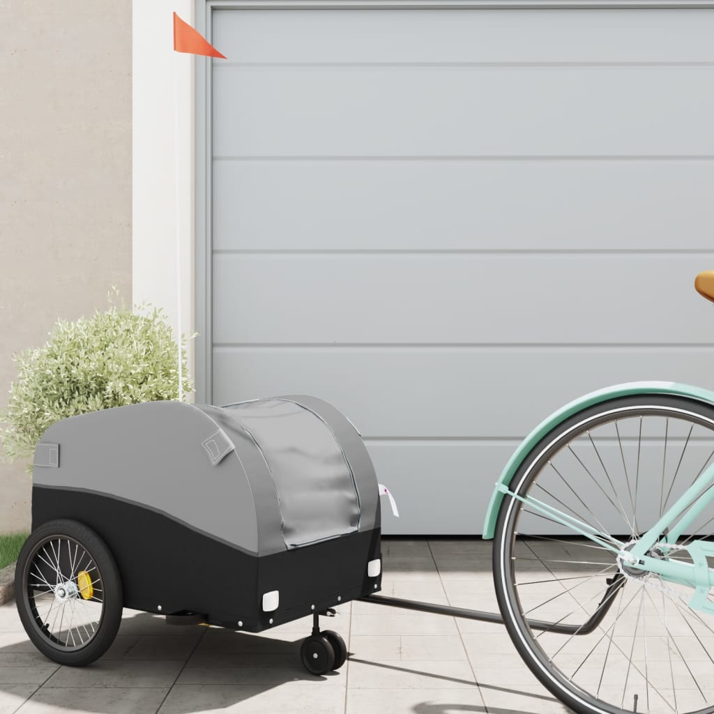 vidaXL Vozík za bicykel, čierno sivý 30 kg, železo