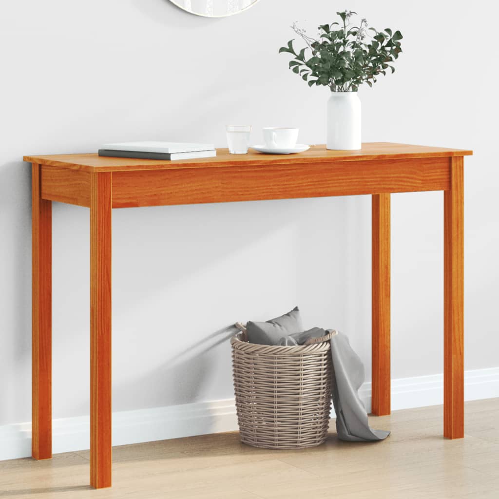 vidaXL Konzolový stolík medovo-hnedý 110x40x75 cm masívna borovica