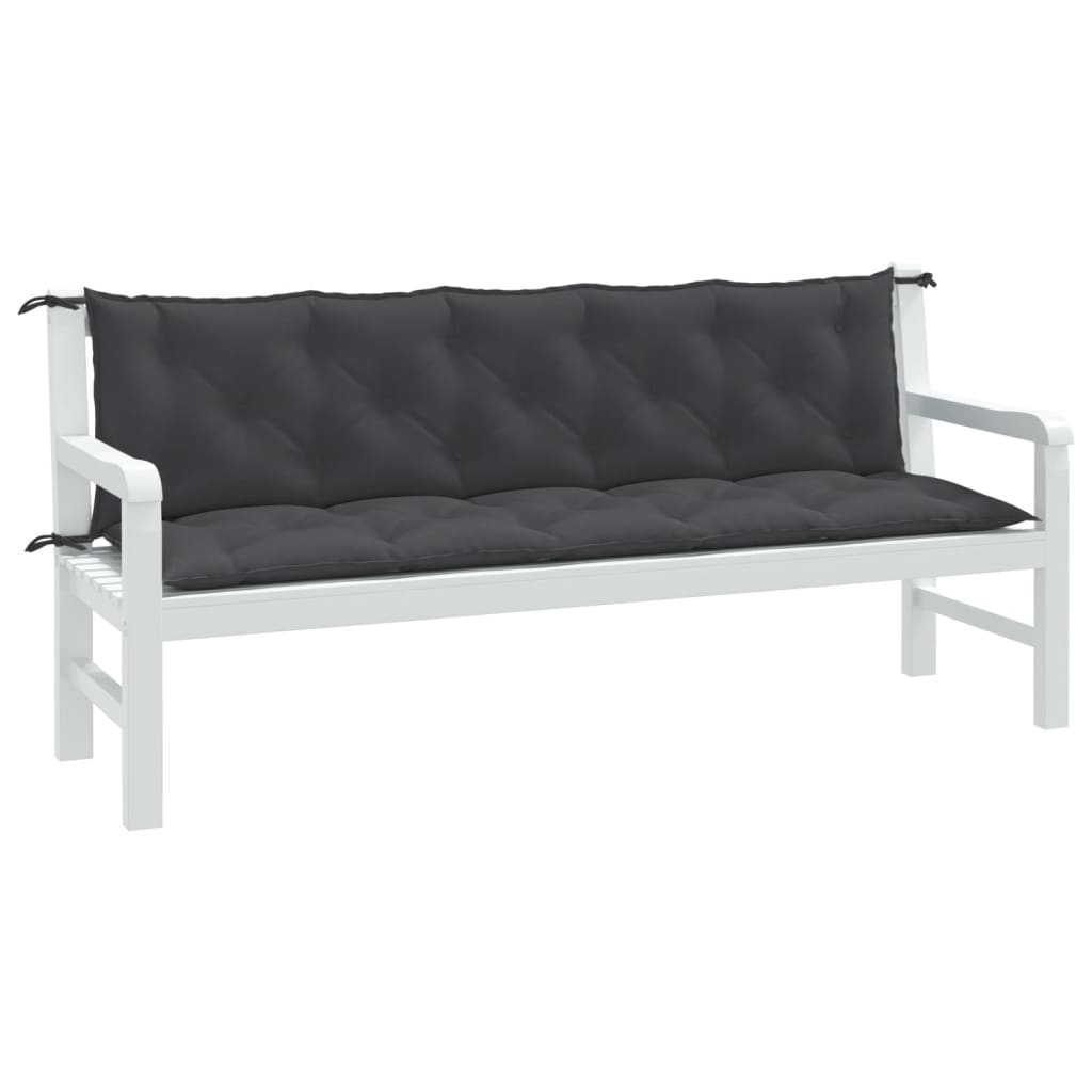 vidaXL Vankúše na záh. lavičku 2ks antracitová melanž 180x50x7cm látka