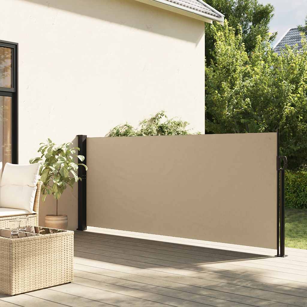 vidaXL Zaťahovacia bočná markíza, béžová 120x600 cm