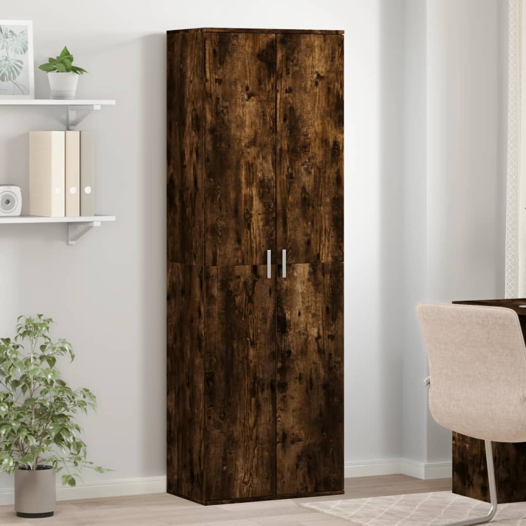 vidaXL Vysoká skrinka dymový dub 60x35x180 cm kompozitné drevo