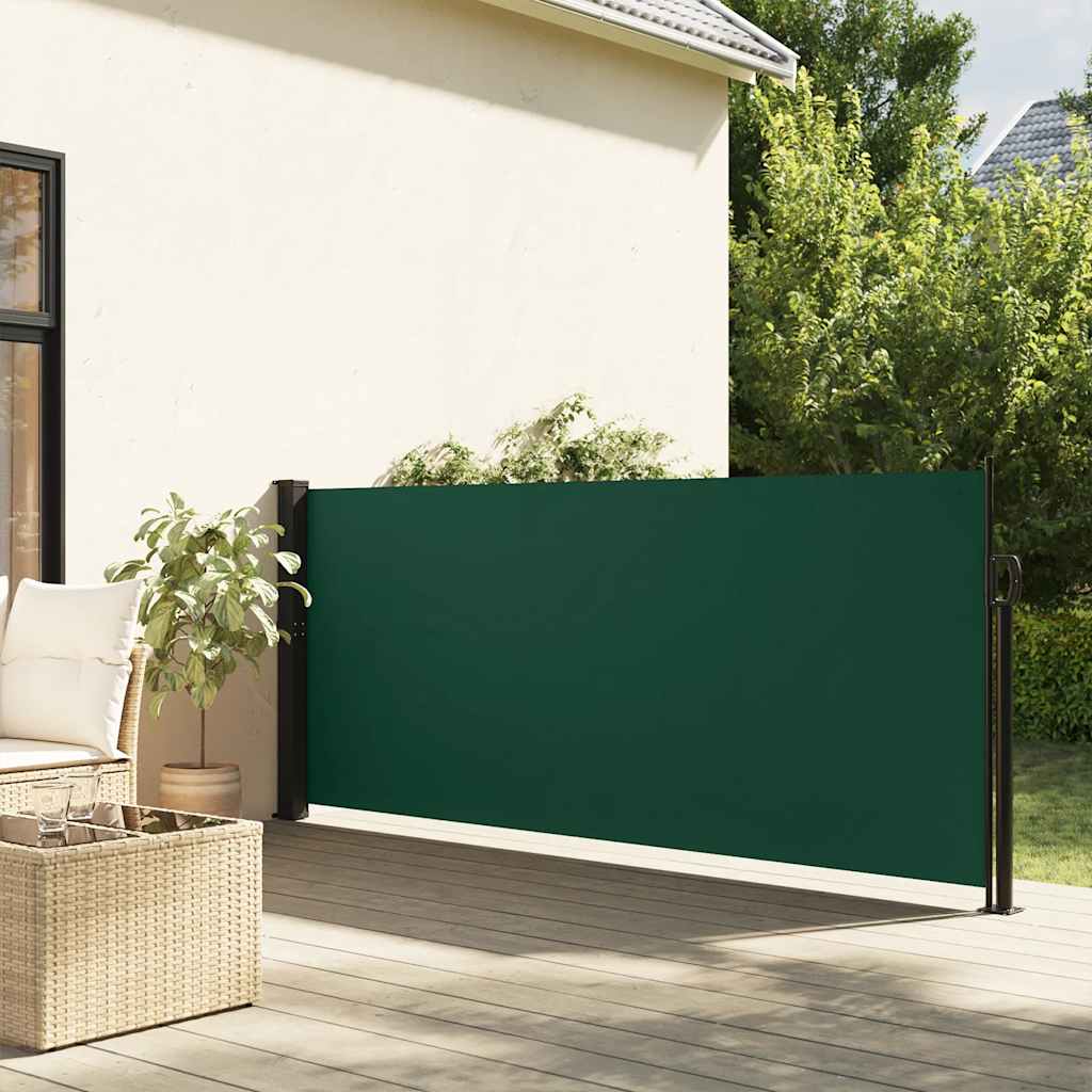 vidaXL Zaťahovacia bočná markíza, tmavozelená 120x500 cm