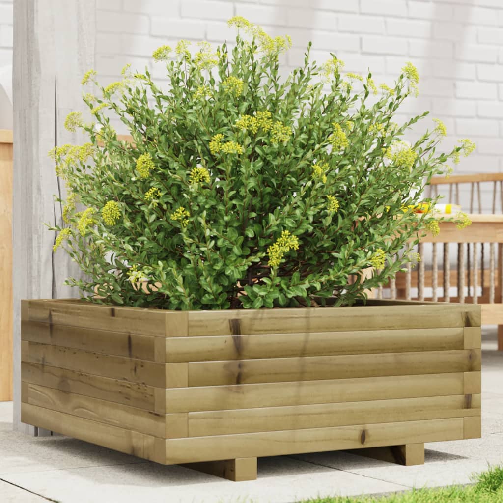 vidaXL Záhradný kvetináč 60x60x26,5 cm impregnovaná borovica