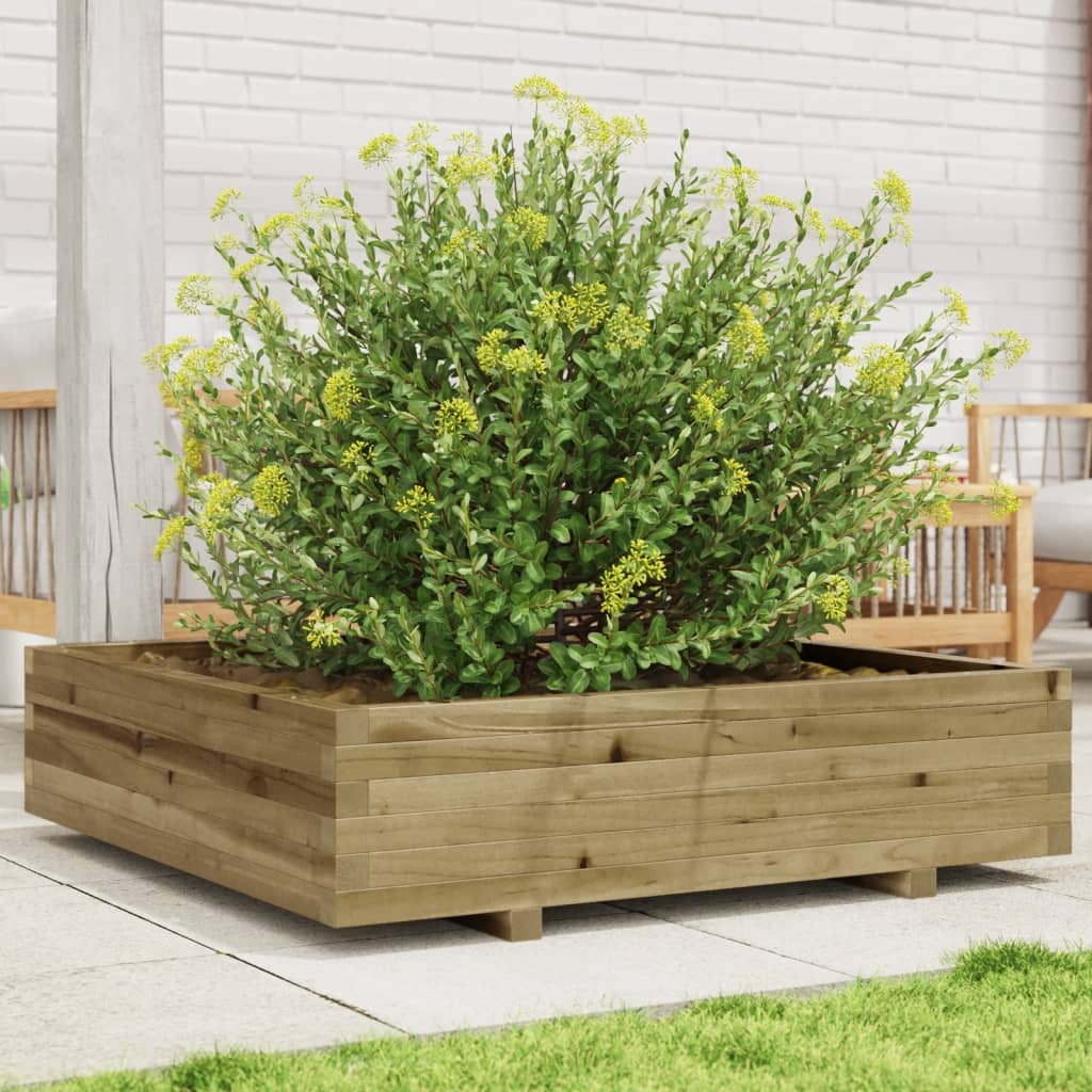 vidaXL Záhradný kvetináč 100x100x26,5 cm impregnovaná borovica