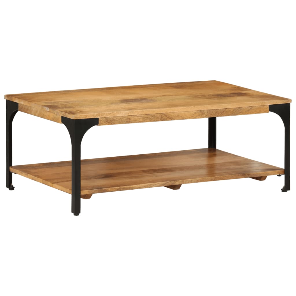 vidaXL 2-vrstvový konferenčný stolík 100x55x38 cm mangovník a oceľ