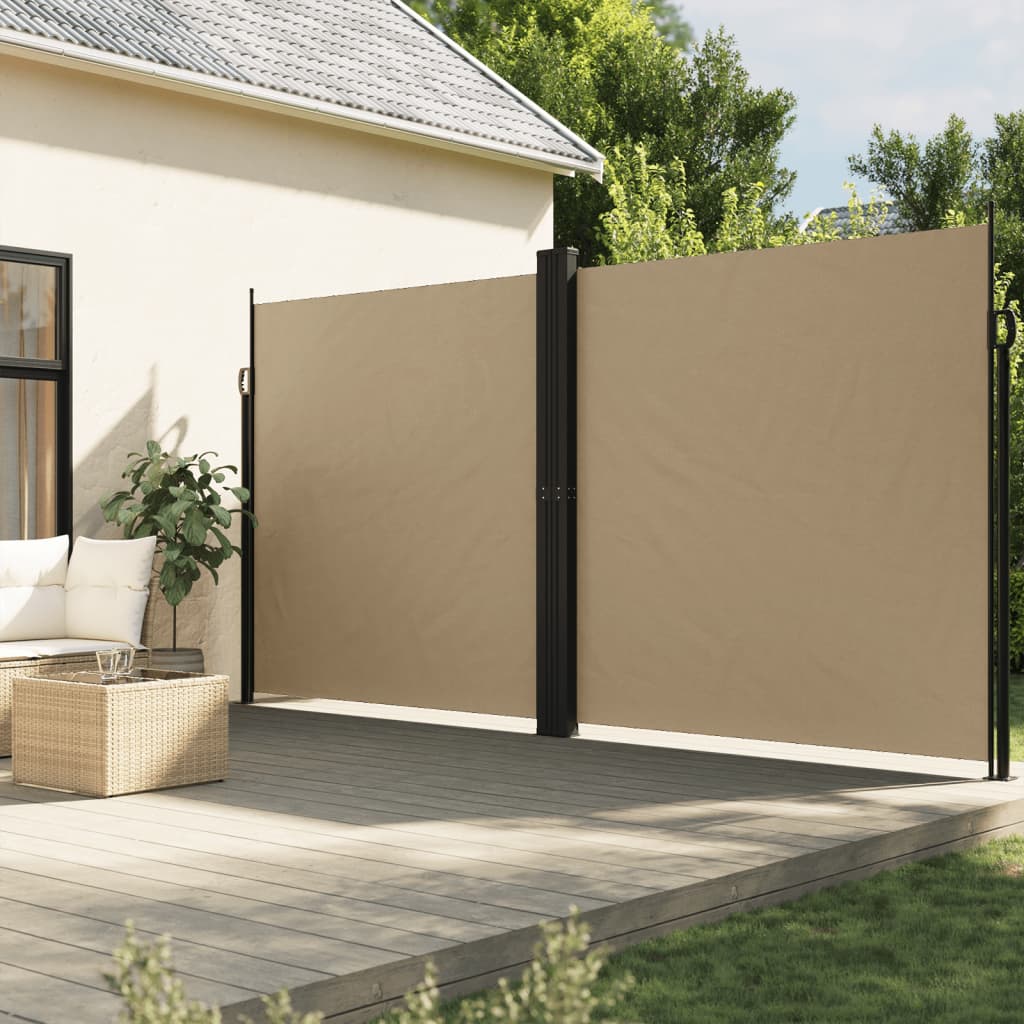 vidaXL Zaťahovacia bočná markíza, béžová 220x1200 cm