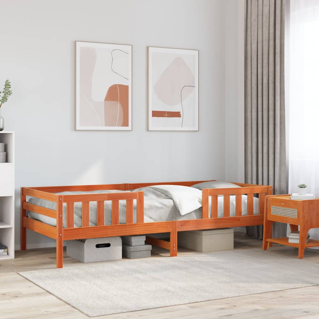 vidaXL Posteľný rám bez matraca voskový 80x200 cm borovicový masív