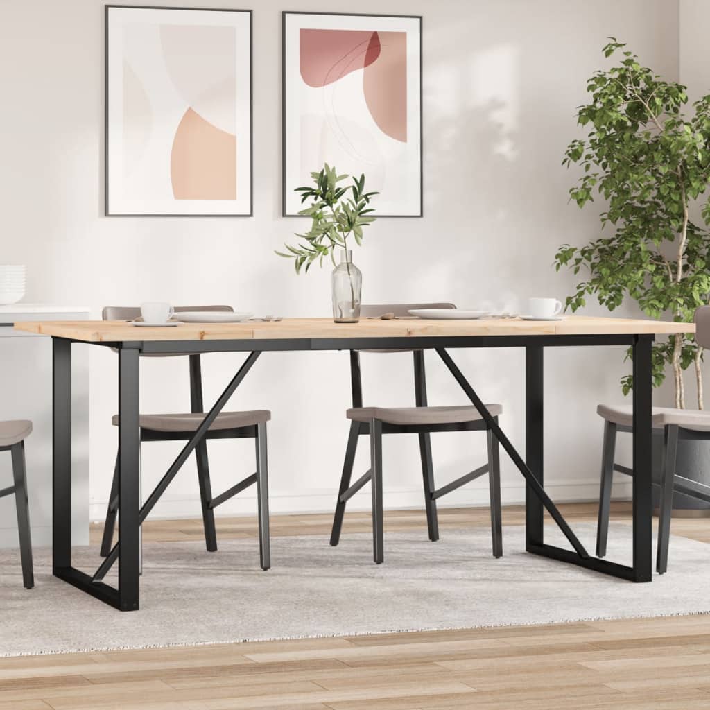 vidaXL Jedálenský stolík v tvare O 180x90x75,5 cm borovica a oceľ
