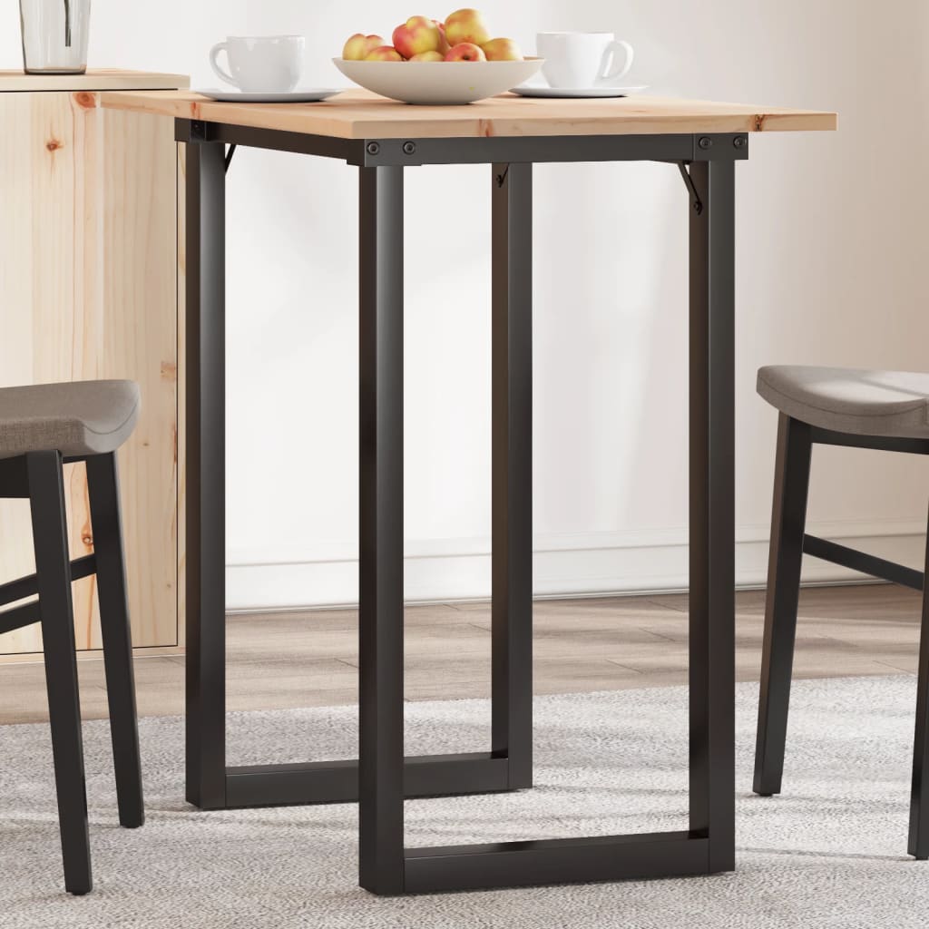 vidaXL Jedálenský stolík v tvare O 80x50x75,5 cm borovica a oceľ