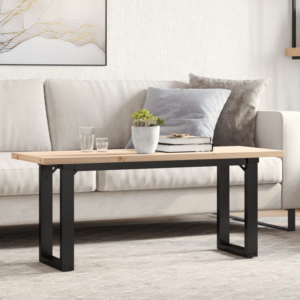 vidaXL Konferenčný stolík v tvare O 110x40x45,5 cm borovica a oceľ